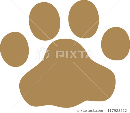 Brown animal footprints Brown animal footprints 117928312