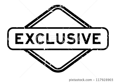 Grunge black exclusive word rubber seal stamp on white background 117928903