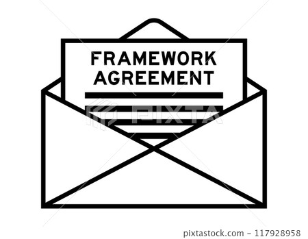 Envelope and letter sign with word framework agreement as the headline 117928958