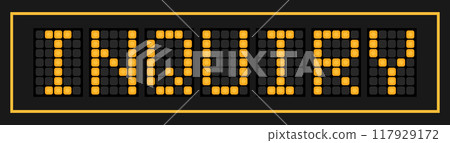Orange color led banner in word inquiry on black background 117929172