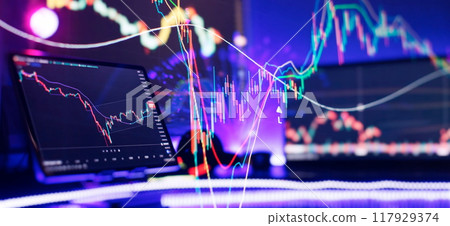 Online trading, Investment, Strategy market plan, and Stock market fluctuations Concept. Online trading, Investment, Strategy market plan, and Stock market fluctuations Concept. 117929374