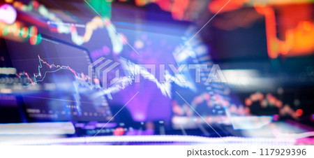 Background of economic trends for business ideas and trading on stock exchanges. Abstract finance background. 117929396