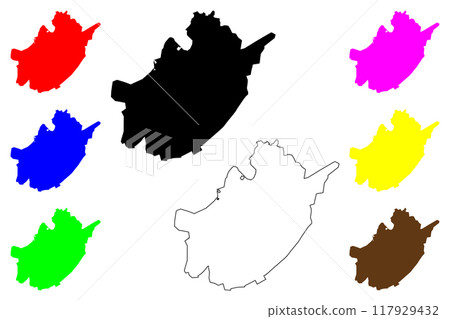 Jodhpur City (Republic of India, Rajasthan State) map vector illustration, scribble sketch City of Jodhpur map Jodhpur City (Republic of India, Rajasthan State) map vector illustration, scribble sketch City of Jodhpur map 117929432