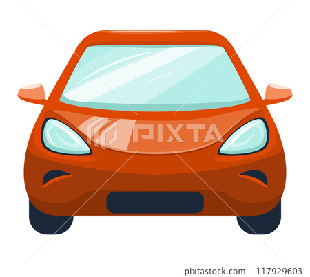Red car front view Red car front view 117929603