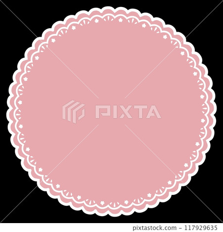 Pink and white simple floral lace 117929635