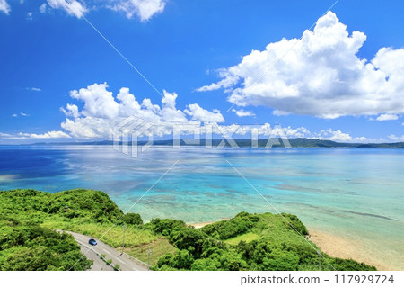 Kouri Island, view from Kouri Ocean Tower (towards Cape Hedo) Kouri Island, view from Kouri Ocean Tower (towards Cape Hedo) 117929724