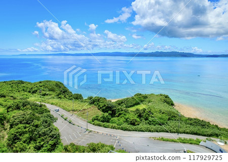 Kouri Island, view from Kouri Ocean Tower (towards Cape Hedo) Kouri Island, view from Kouri Ocean Tower (towards Cape Hedo) 117929725