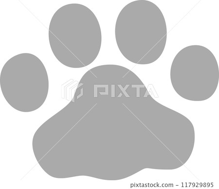 Dog footprints gray Dog footprints gray 117929895