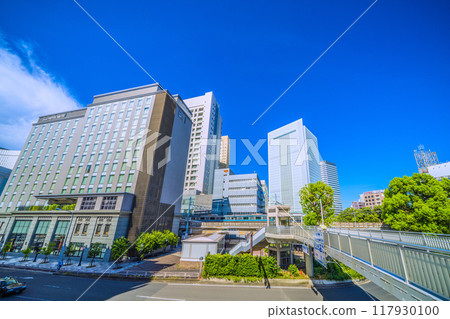 Yokohama cityscape in Japan: Sakuragicho Station, New South Exit, trains, Hotel Mets, Yokohama City Hall, etc. = August 17, 2024 Yokohama cityscape in Japan: Sakuragicho Station, New South Exit, trains, Hotel Mets, Yokohama City Hall, etc. = August 17, 2024 117930100