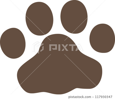 Chocolate brown animal footprints 117930347