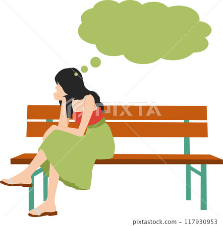 一個女人思考的插圖 一個女人思考的插圖 117930953