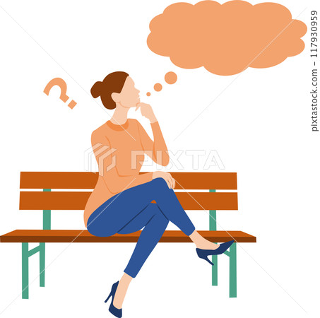一個女人思考的插圖 一個女人思考的插圖 117930959