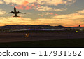 Taking off at dusk 117931582