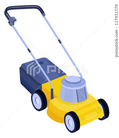 Rotary machine for lawn moving. Electric cutting device 117931779