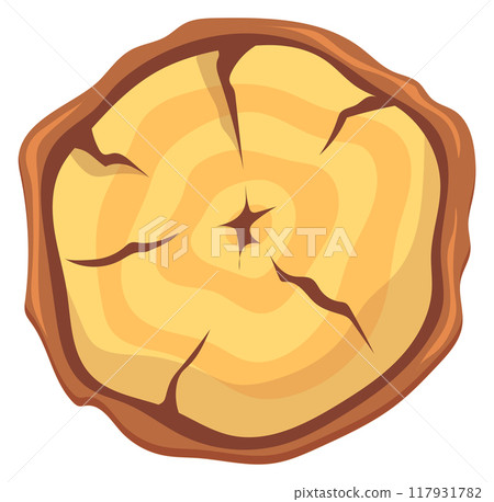 Tree circles texture wooden cut cartoon icon. Tree circles texture wooden cut cartoon icon. 117931782