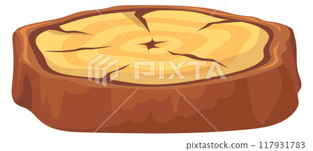 Wood cut cartoon icon. Bark lumber material 117931783