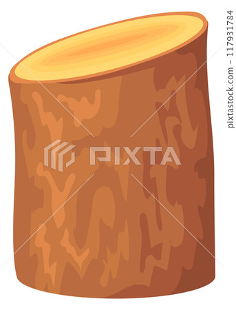 Wooden trunk cartoon icon. Tree timber cut Wooden trunk cartoon icon. Tree timber cut 117931784