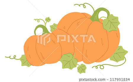 Growing pumpkin color icon. Autumn season vegetable Growing pumpkin color icon. Autumn season vegetable 117931834