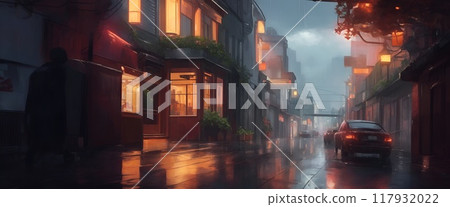 Downtown after the rain 117932022