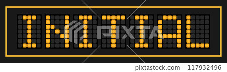 Orange color led banner in word initial on black background 117932496