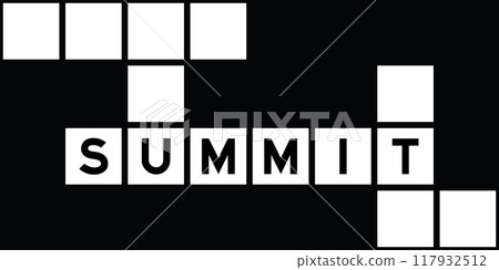 Alphabet letter in word summit on crossword puzzle background 117932512