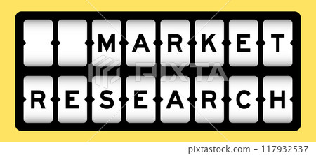 Black color in word market research on slot banner with yellow color background 117932537