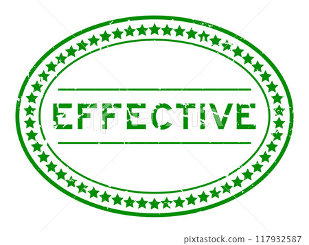 Grunge green effective word oval rubber seal stamp on white background 117932587