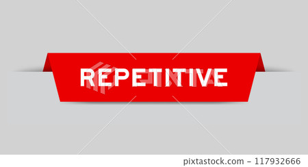 Red color inserted label with word repetitive on gray background Red color inserted label with word repetitive on gray background 117932666
