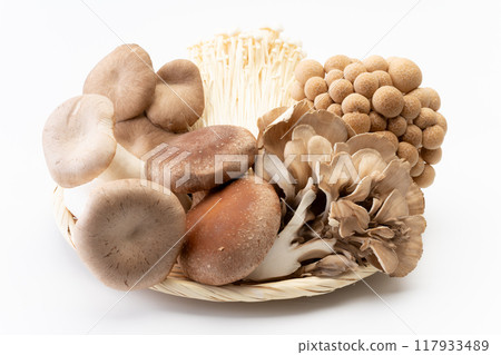 竹漏勺上的什錦菇 117933489