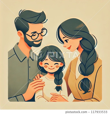 Family illustration material 117933533