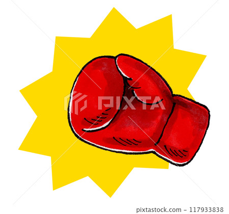 Boxing gloves and impact Boxing gloves and impact 117933838