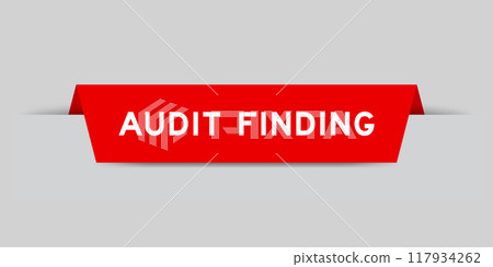 Red color inserted label with word audit finding on gray background Red color inserted label with word audit finding on gray background 117934262