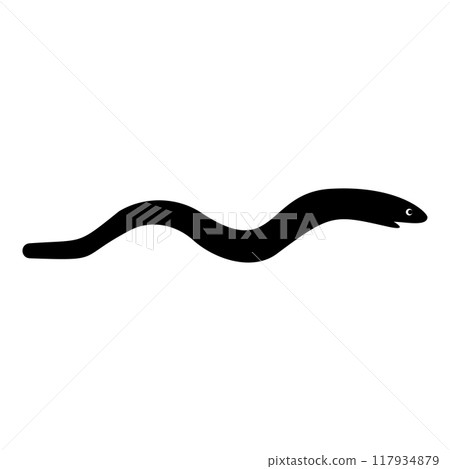 Eel fish snake shape seafood concept icon black color vector illustration image flat style Eel fish snake shape seafood concept icon black color vector illustration image flat style 117934879