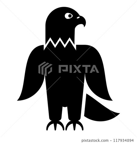 Eagle bald american bird silhouette icon black color vector illustration image flat style 117934894