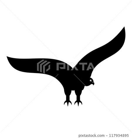 Eagle bald american bird silhouette icon black color vector illustration image flat style 117934895