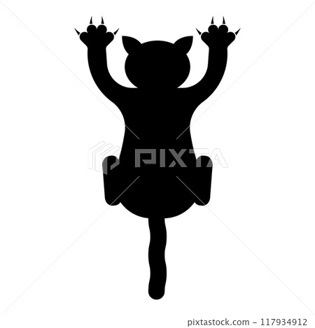 Cat scratching harm icon black color vector illustration image flat style 117934912