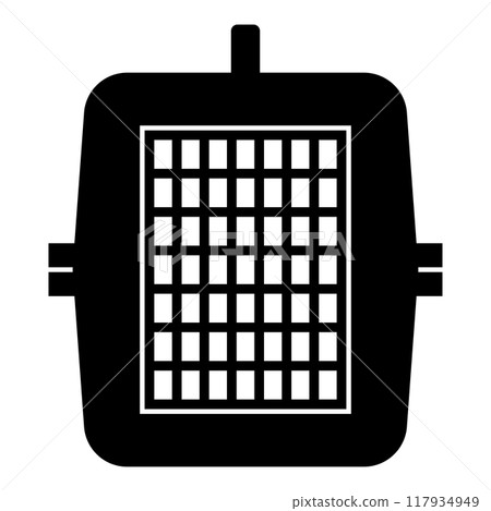 Box for domestic animal pet carrier case crate icon black color vector illustration image flat style 117934949