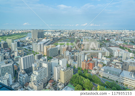 Kawasaki Cityscape and Kawasaki Racecourse [Kawasaki City Hall Main Building Observation Lobby Sky Deck] 117935153