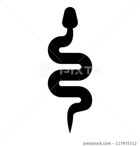 Snake silhouette icon black color vector illustration image flat style Snake silhouette icon black color vector illustration image flat style 117935312