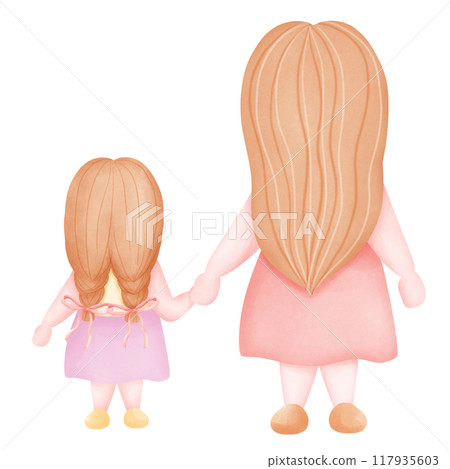 mother with daughter 117935603