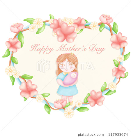 cute little girl with flowers 117935674