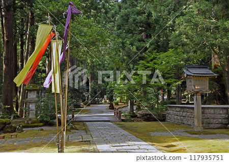 The approach to the Ashikura Chugu Prayer Hall of Oyama Shrine (Tateyama Town, Toyama Prefecture) The approach to the Ashikura Chugu Prayer Hall of Oyama Shrine (Tateyama Town, Toyama Prefecture) 117935751