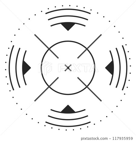 Game crosshair. Hud element. Tech screen mark 117935959