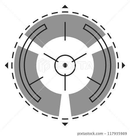 Digital aim round pointer mark black icon Digital aim round pointer mark black icon 117935989