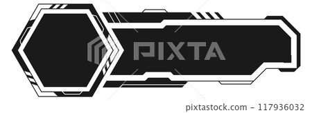 Black hud element. Info box for futuristic game 117936032