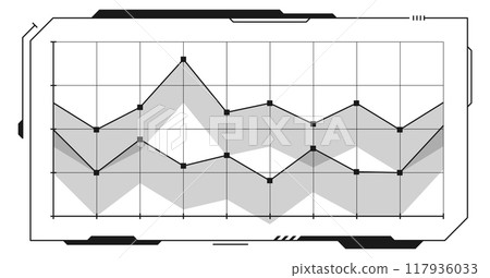 Chart frame in futuristic hud style. Black line box Chart frame in futuristic hud style. Black line box 117936033