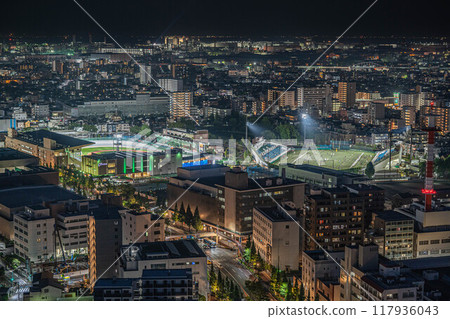 [夜景]川崎市街景與川崎自行車館/富士通體育場川崎[川崎市政府本館展望大廳觀景台] 117936043