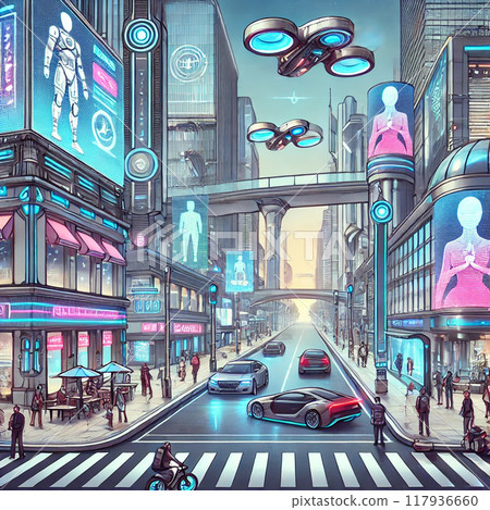 Flying cars and cities Flying cars and cities 117936660