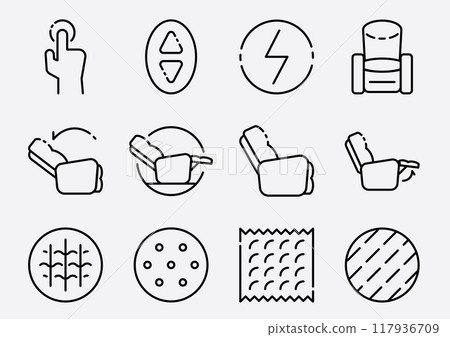 electric recliner icon set electric recliner icon set 117936709