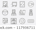 mirror desk icon set 117936711